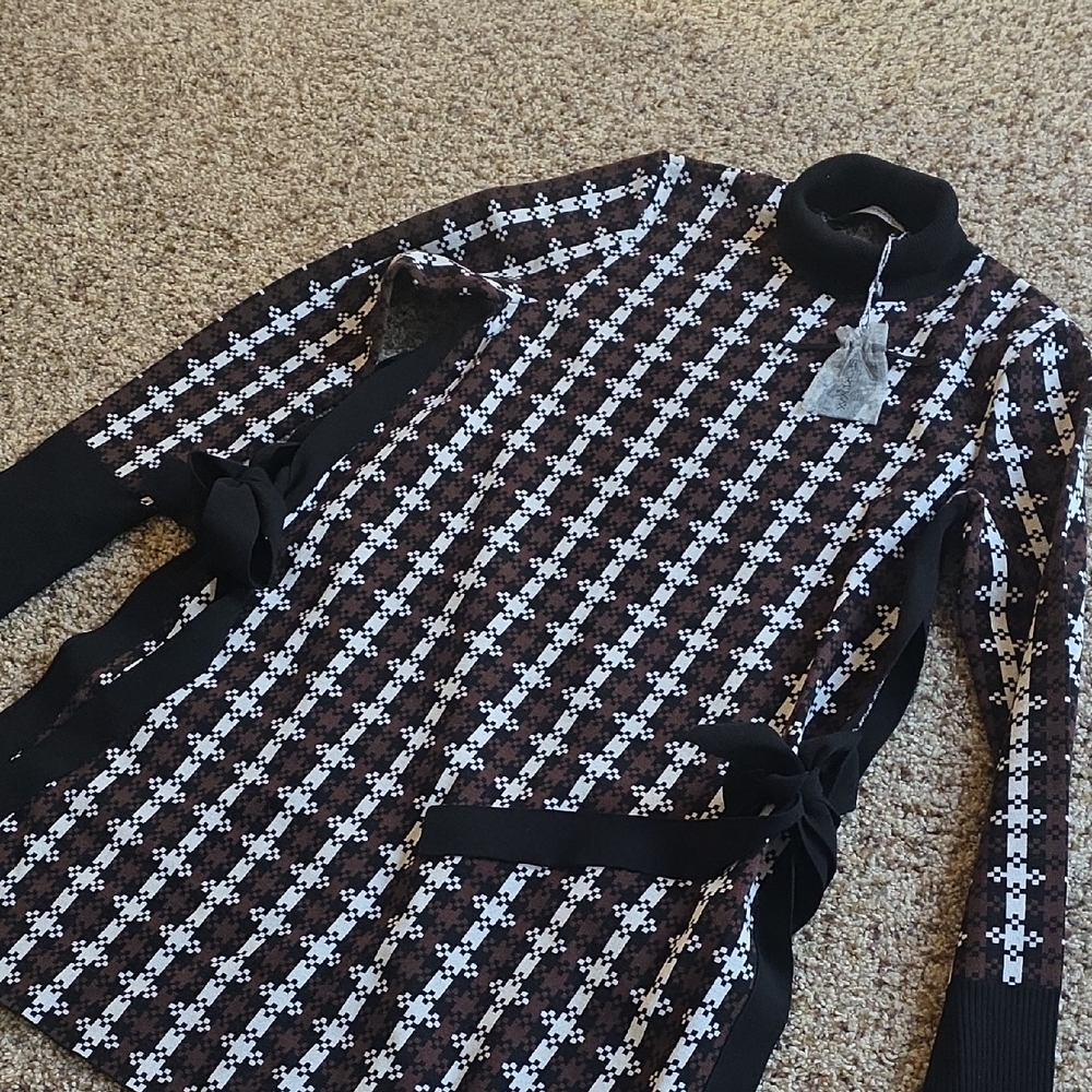 Maxmara SportMax Long Sleeve Knit Dress With Side Ties